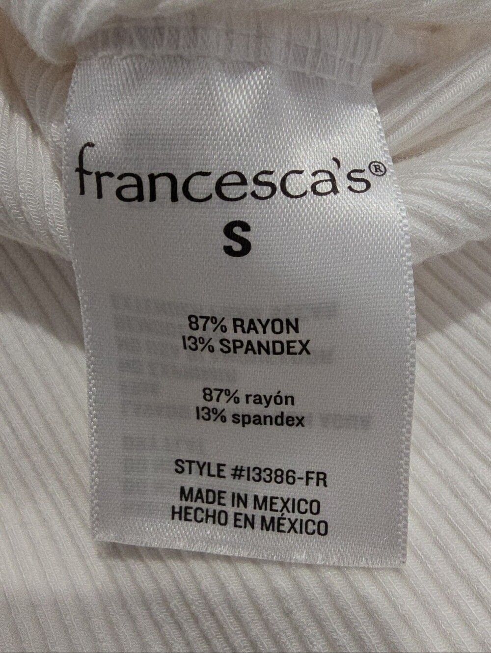 Francesca's White Ribbed Ruffle Muscle Tank Top - Size Small - Picture 7 of 8